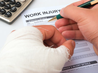 filling up a work injury claim form