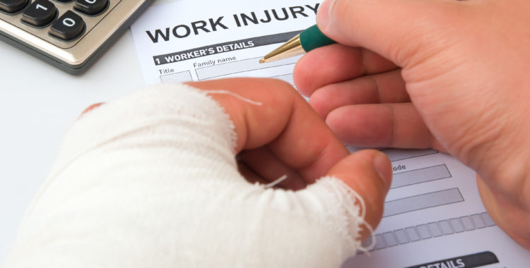 filling up a work injury claim form